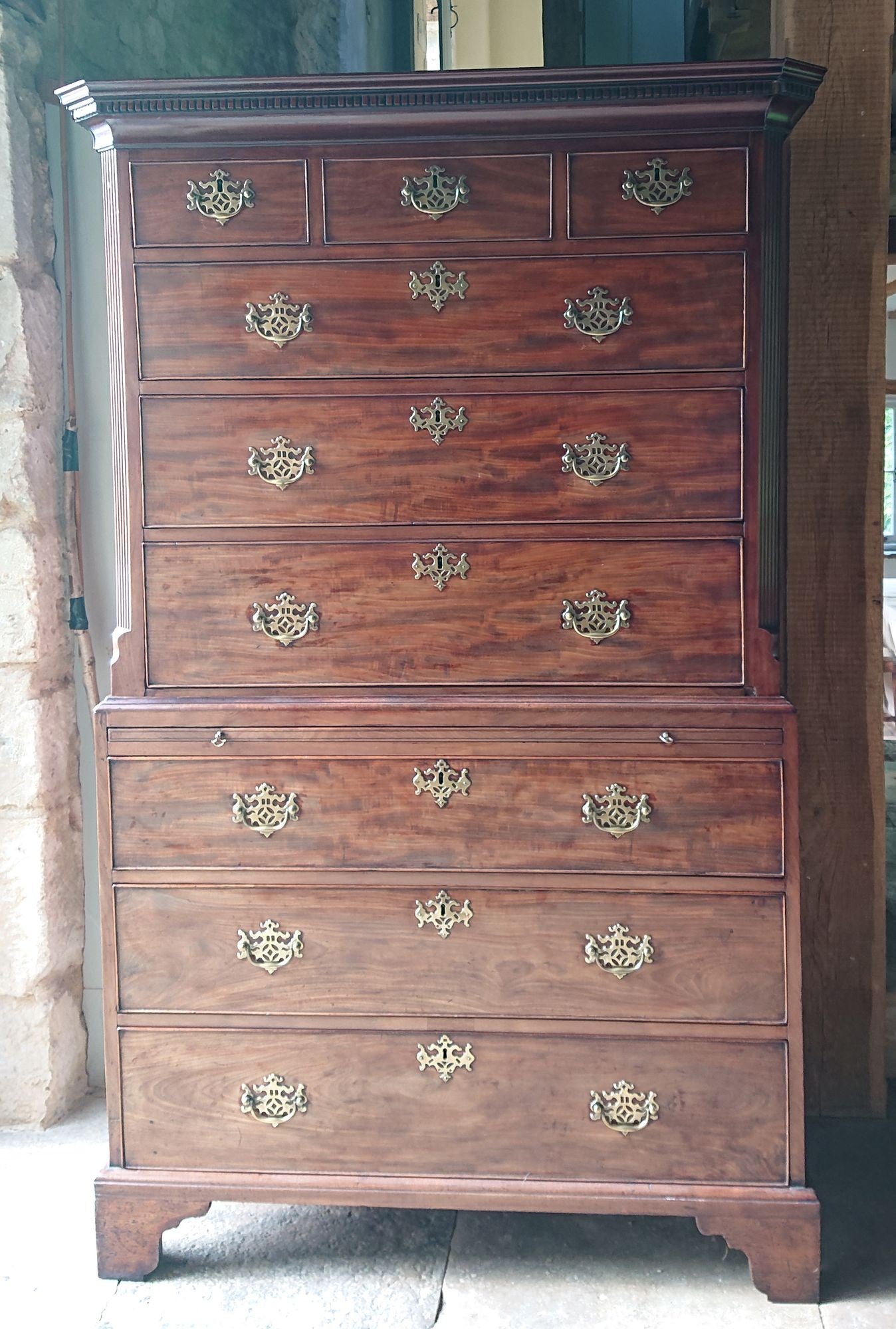 18th Century George III Period Mahogany Chest on Chest