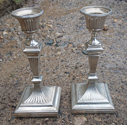 Small Scale Solid Sterling Silver Antique Candlesticks