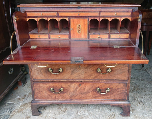 18th Century George III Period Mahogany Antique Secretaire Chest of Drawers