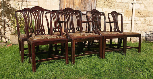 Set of Eight Eighteenth Century Dining Chairs