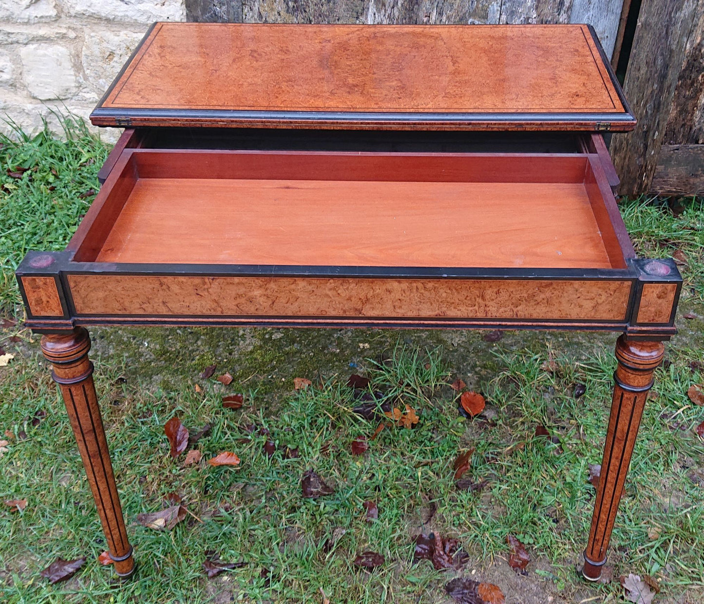 19th Century Amboyna Card Table attributed to Gregory and Co, Regent Street, London.