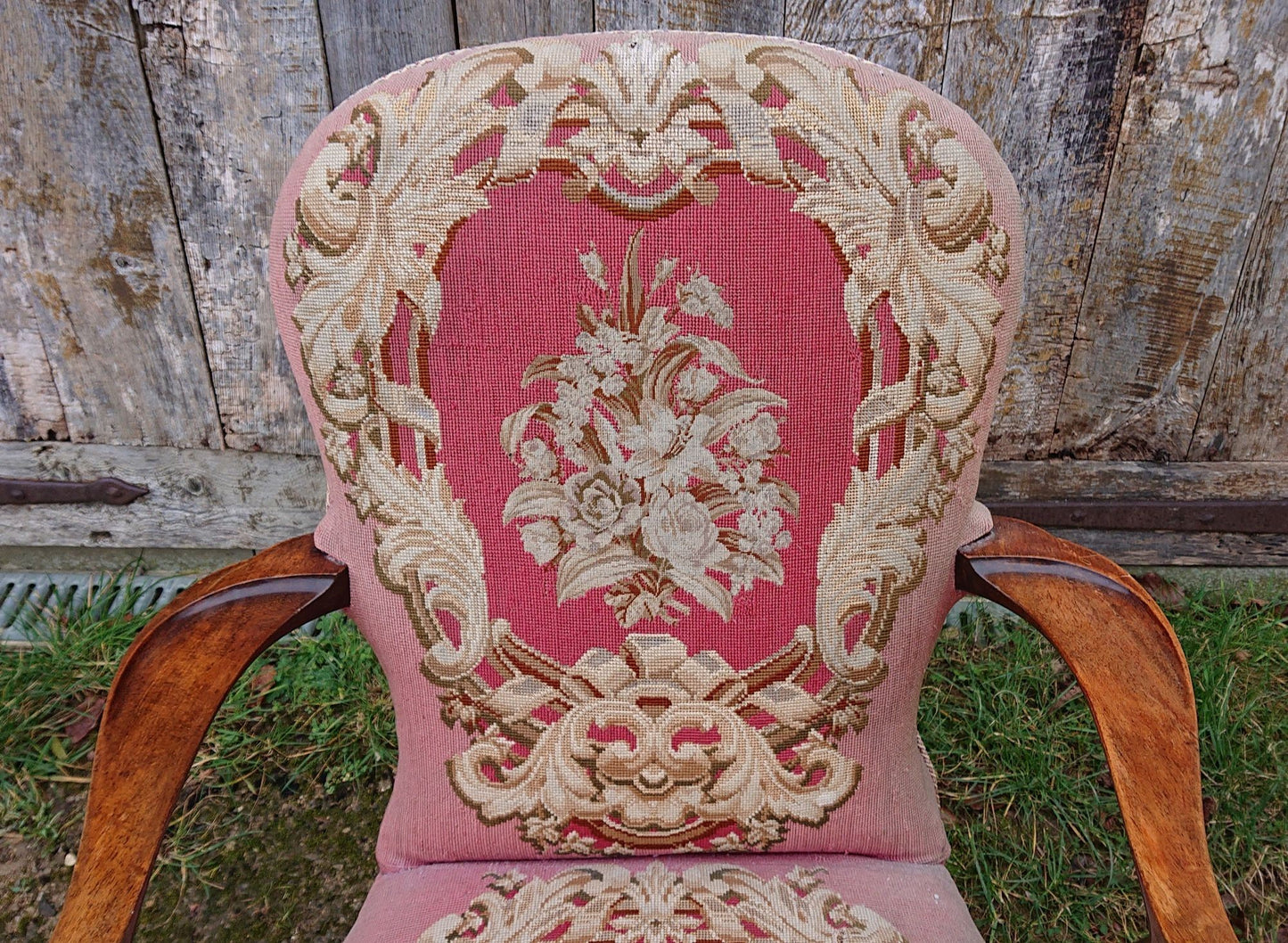 Very Decorative Country House Library Chair In the Queen Anne Fashion