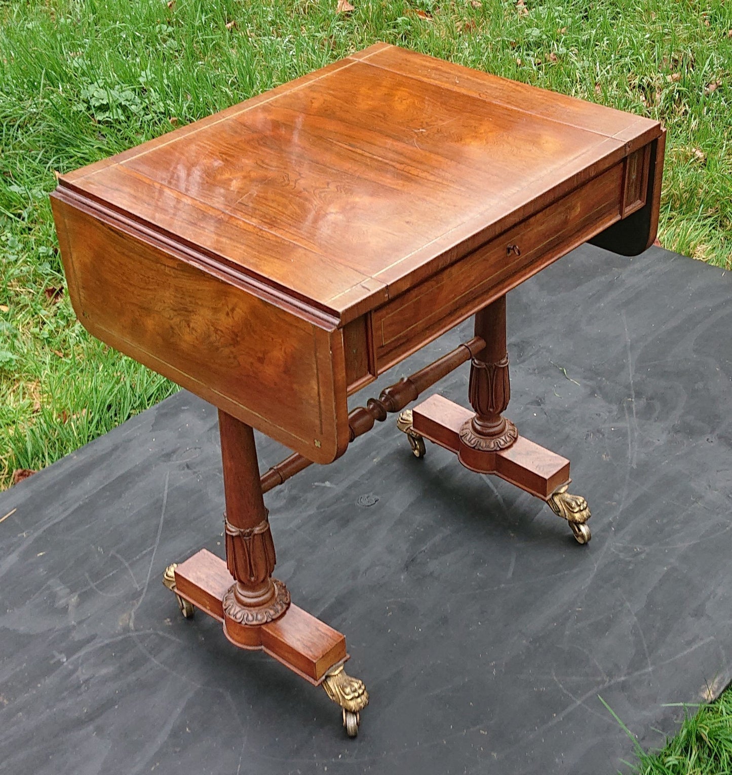 Early 19th Century Regency Games Table with Removable Chess and Backgammon Boards, Attributed to Gillows