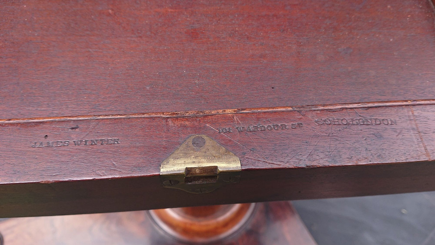 19th Century Antique Centre Table by James Winter of Wardour Street in London