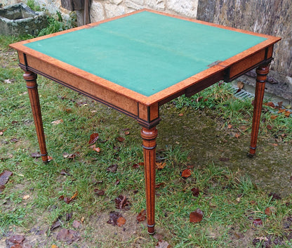 19th Century Amboyna Card Table attributed to Gregory and Co, Regent Street, London.