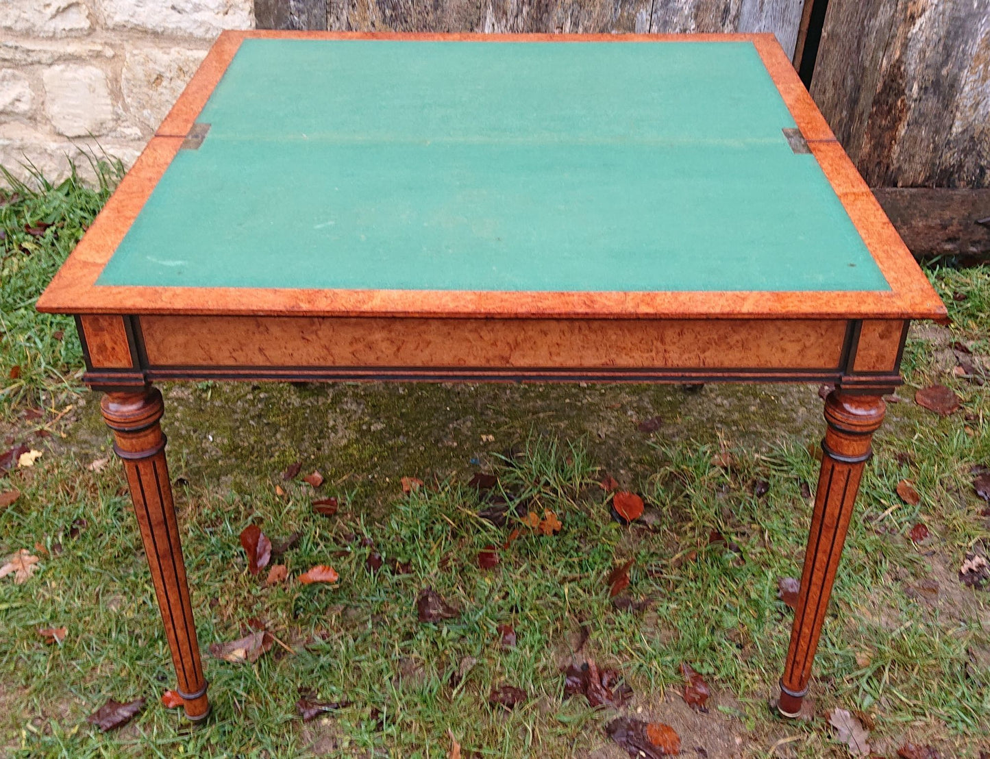 19th Century Amboyna Card Table attributed to Gregory and Co, Regent Street, London.