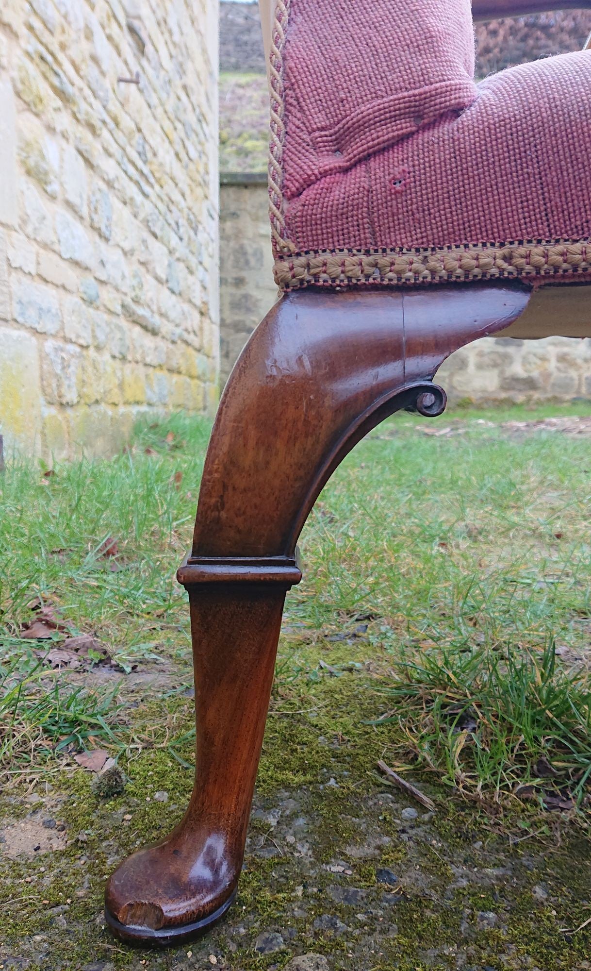 Very Decorative Country House Library Chair In the Queen Anne Fashion