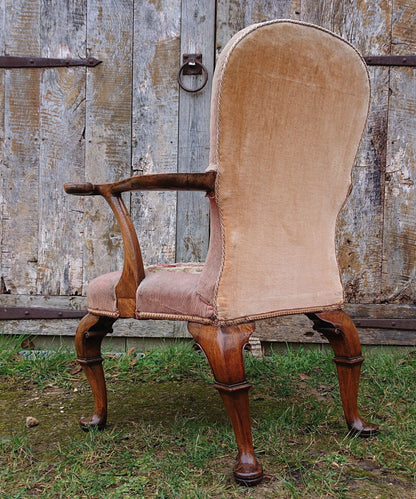 Very Decorative Country House Library Chair In the Queen Anne Fashion