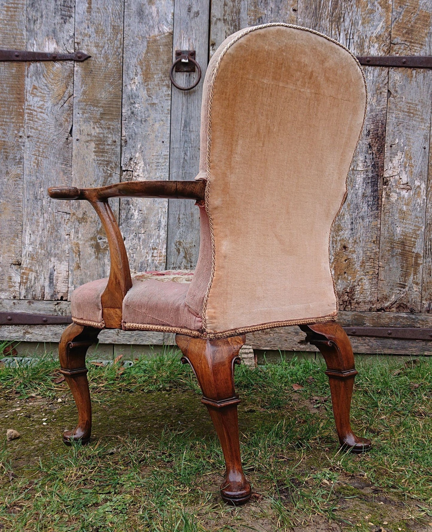 Very Decorative Country House Library Chair In the Queen Anne Fashion