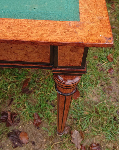 19th Century Amboyna Card Table attributed to Gregory and Co, Regent Street, London.