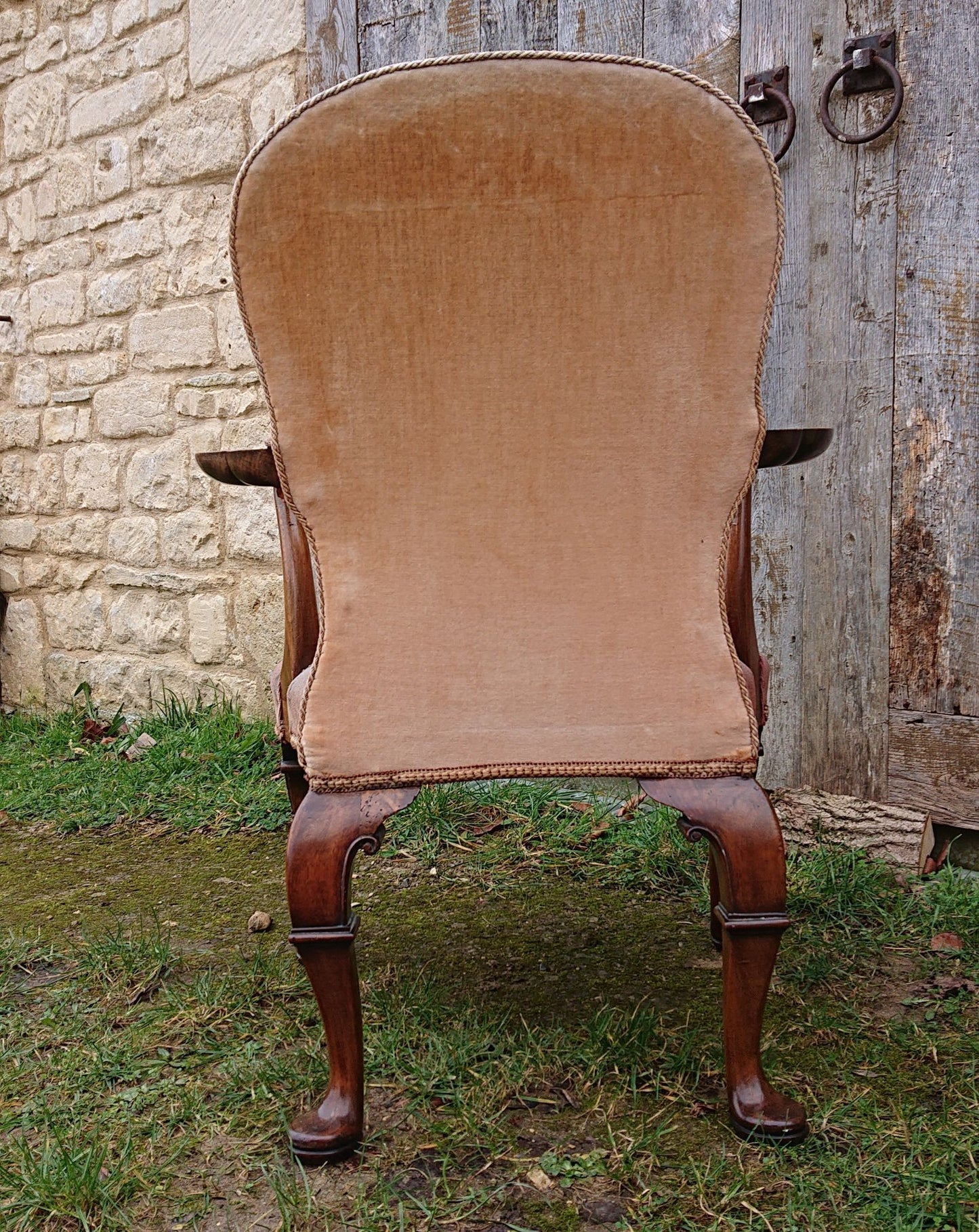 Very Decorative Country House Library Chair In the Queen Anne Fashion