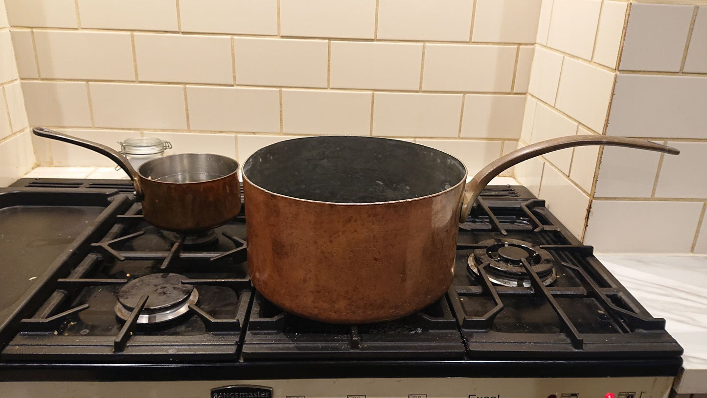 Massive 1889 Victorian Copper Saucepan made by Elkington and Co for the Red Star Shipping Line