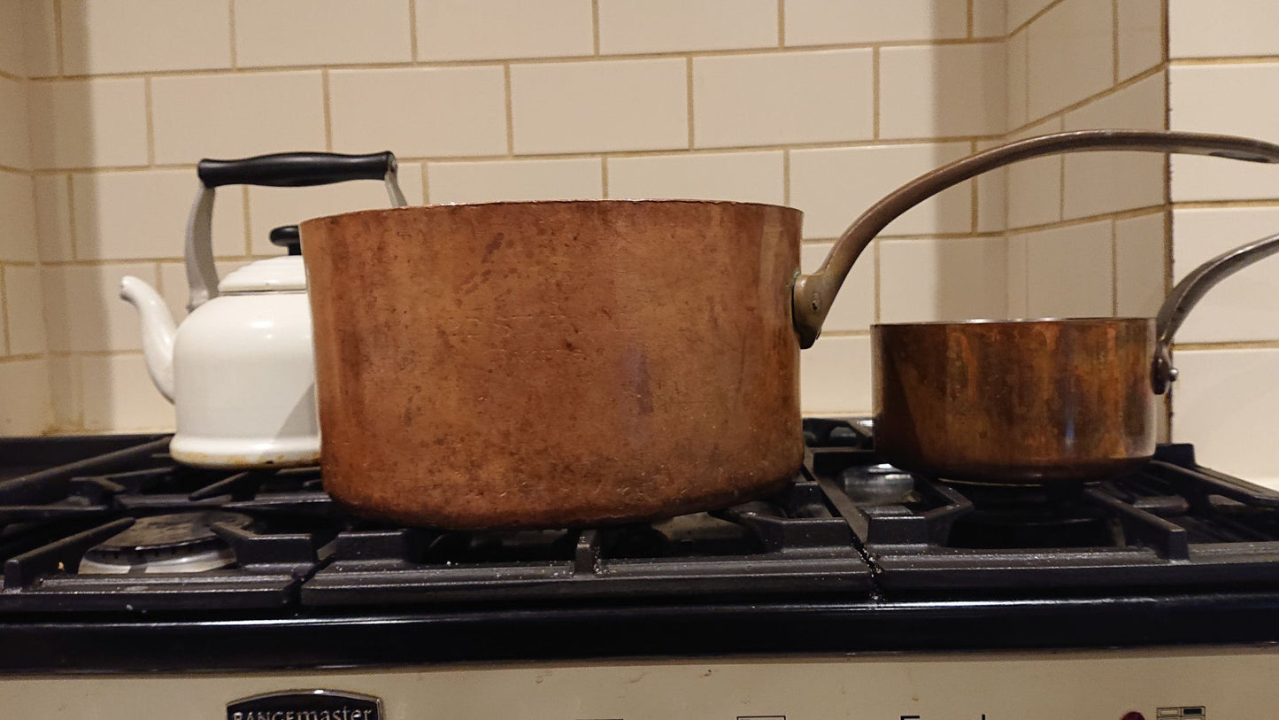 Massive 1889 Victorian Copper Saucepan made by Elkington and Co for the Red Star Shipping Line