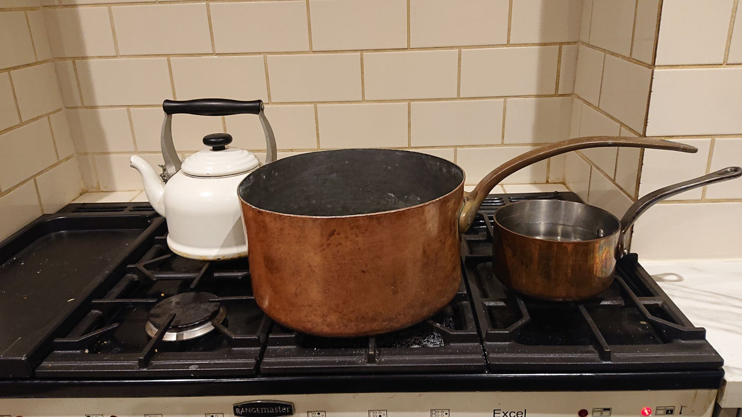 Massive 1889 Victorian Copper Saucepan made by Elkington and Co for the Red Star Shipping Line