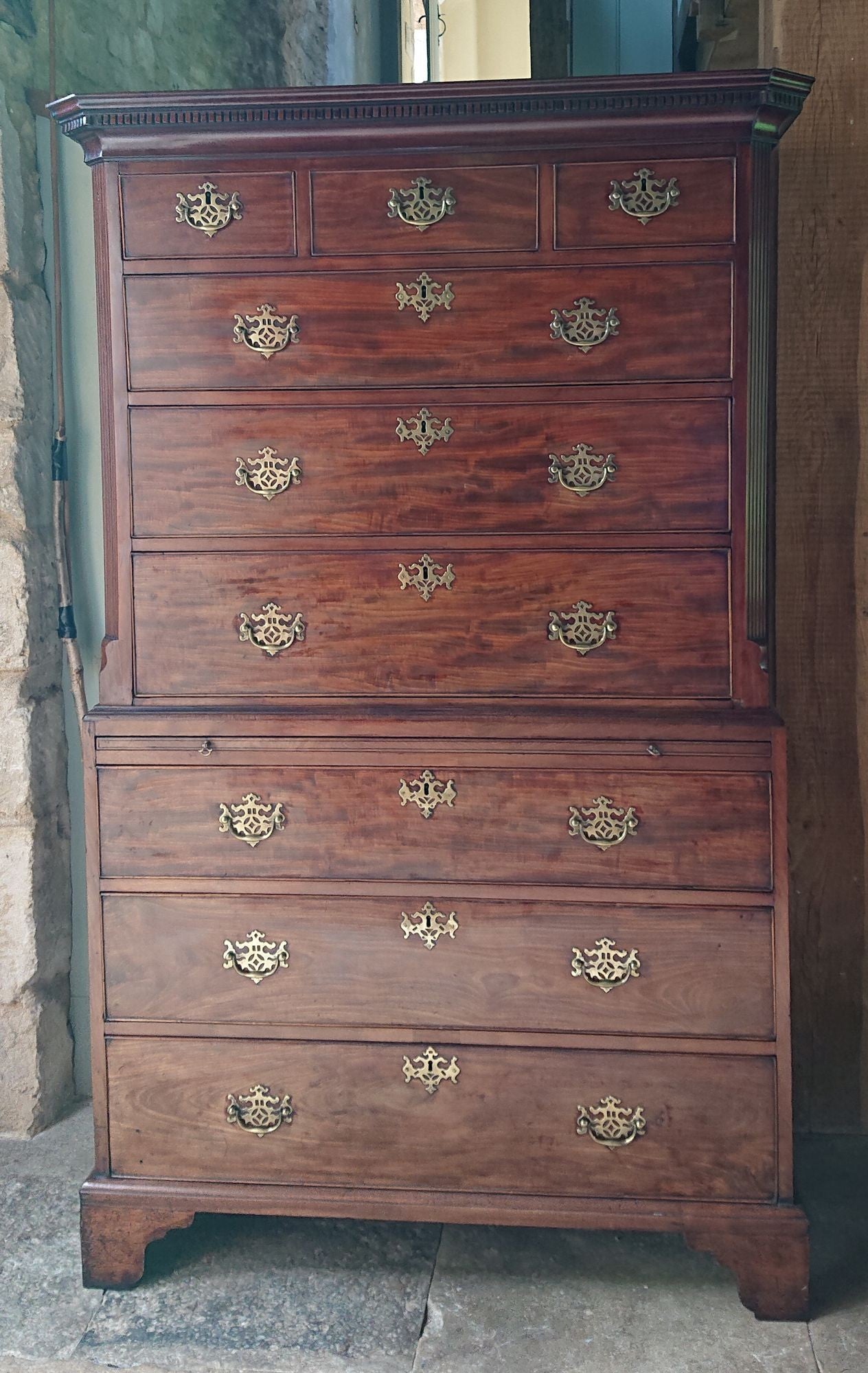 18th Century George III Period Mahogany Chest on Chest