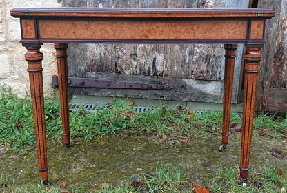 19th Century Amboyna Card Table attributed to Gregory and Co, Regent Street, London.