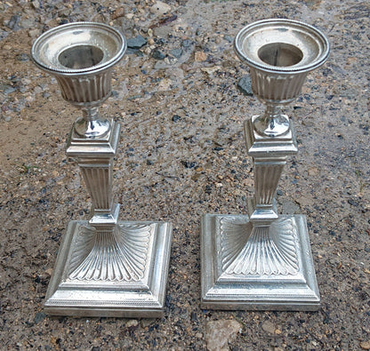 Small Scale Solid Sterling Silver Antique Candlesticks