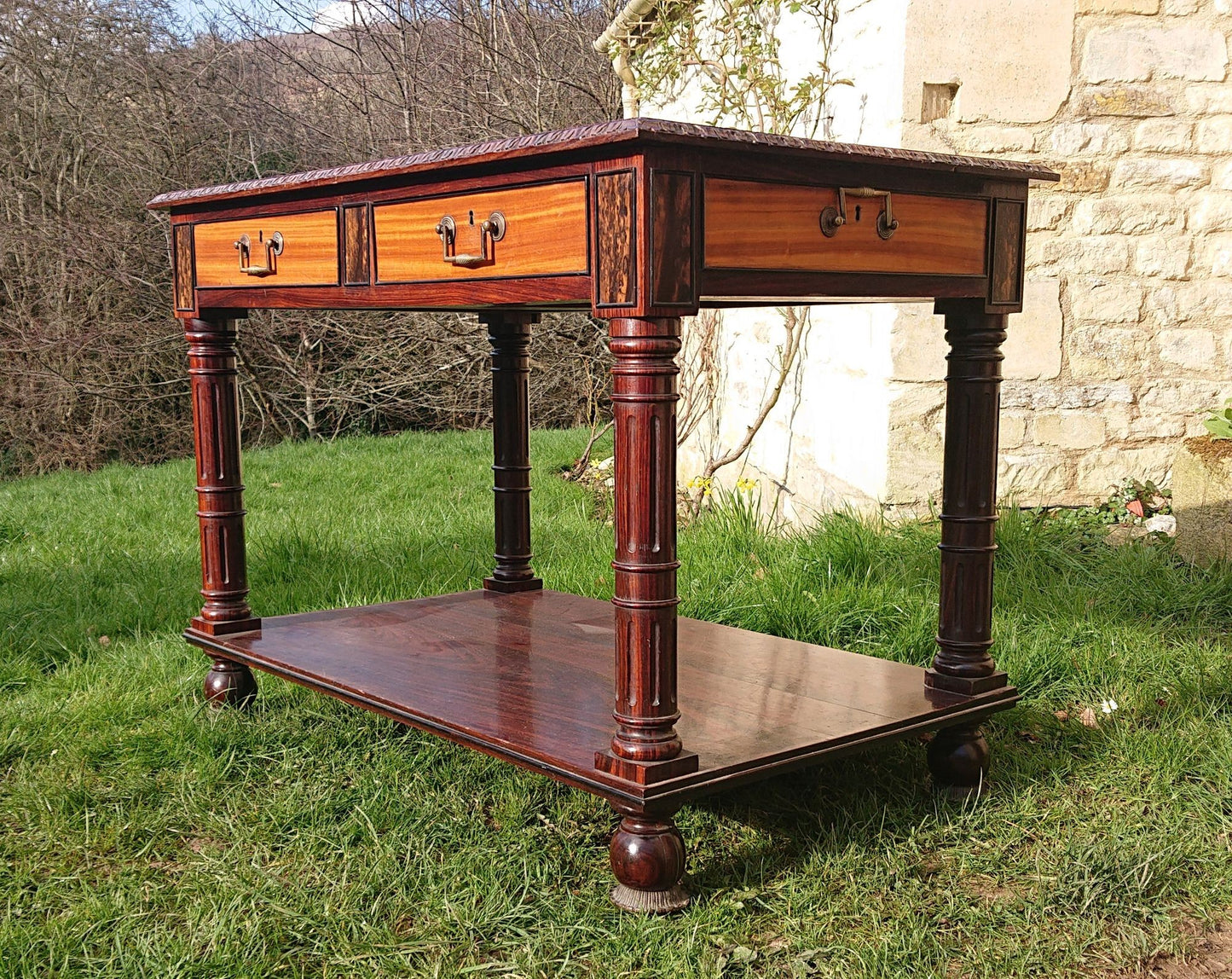 Very Fine 19th Century Exhibition Quality Library Table