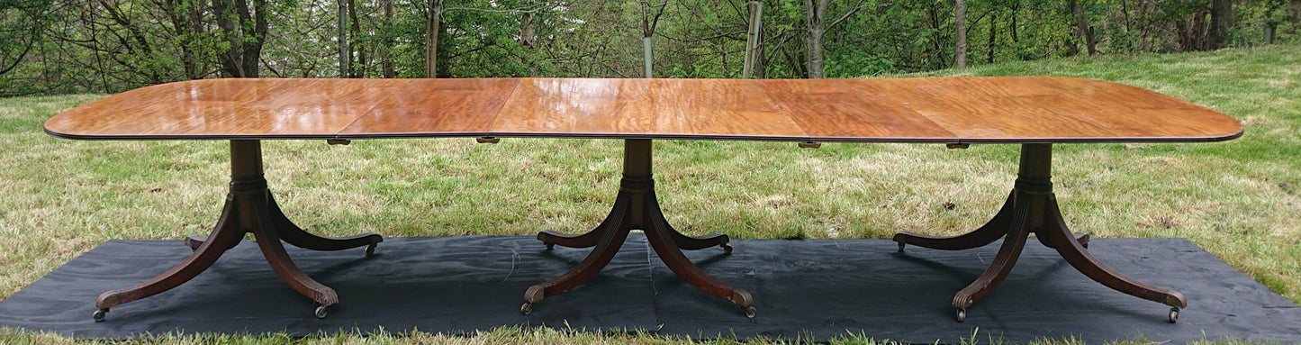 Three Pedestal Dining Table