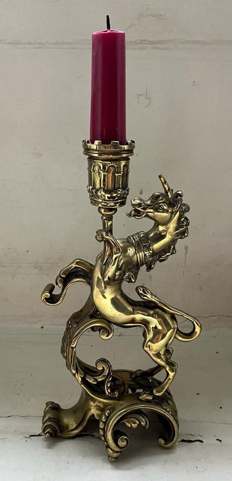 Impressive Pair of Heraldic Candlesticks