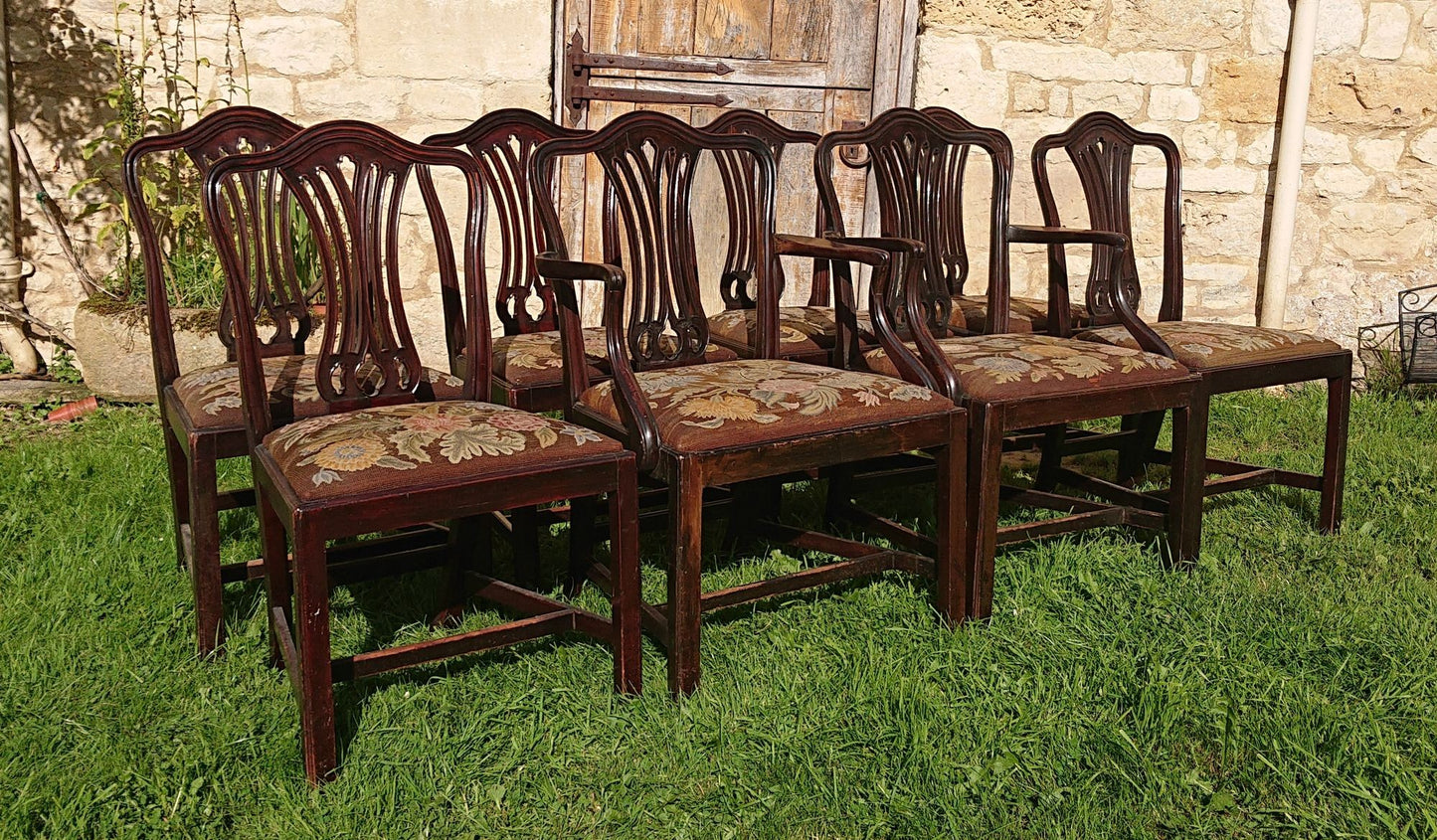 Set of Eight Eighteenth Century Dining Chairs