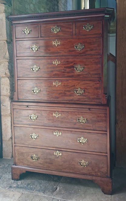 18th Century George III Period Mahogany Chest on Chest