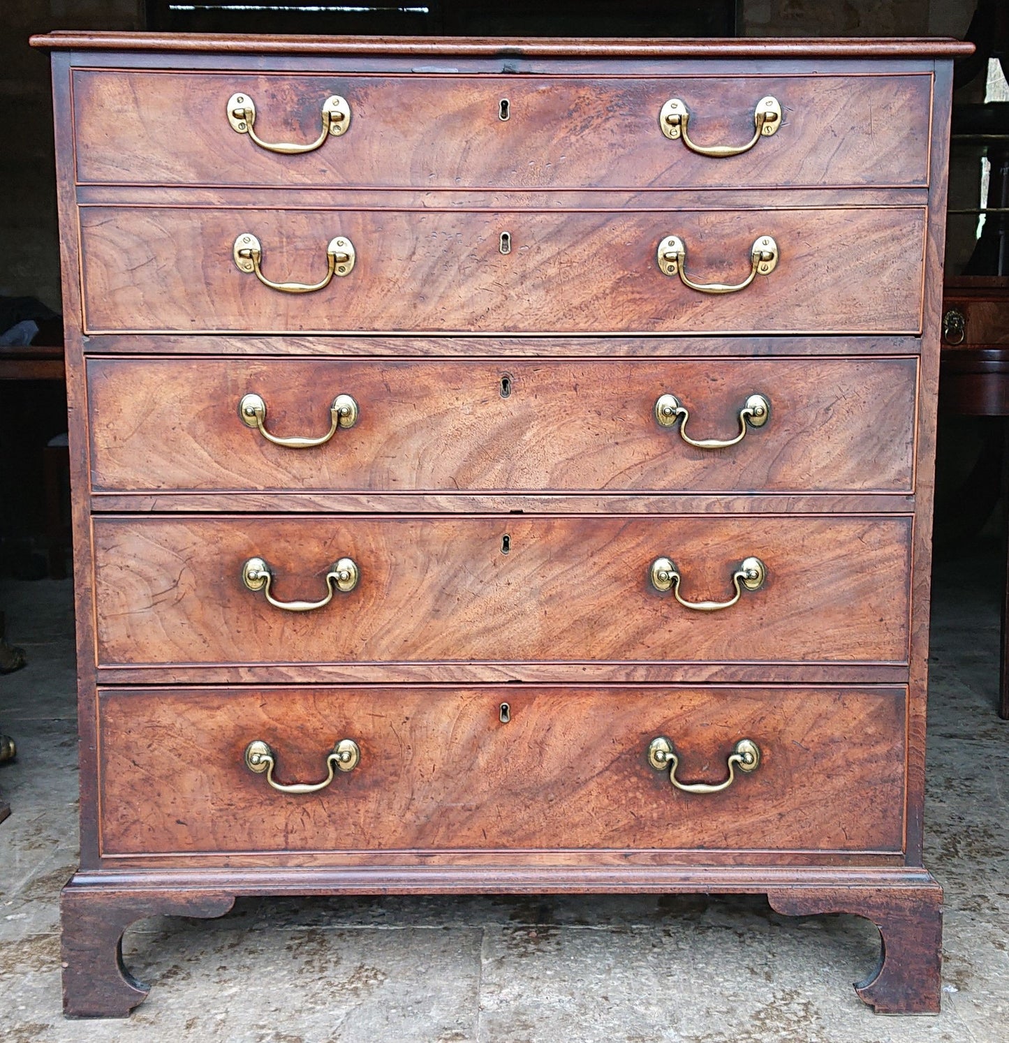 18th Century George III Period Mahogany Antique Secretaire Chest of Drawers