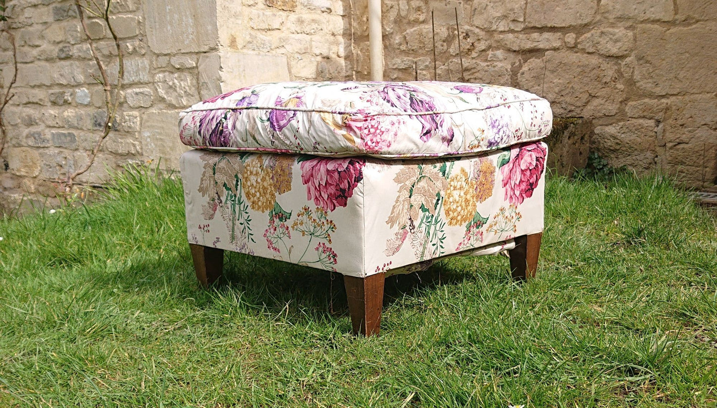 Cushion Top Footstool in the manner of Howard and Sons