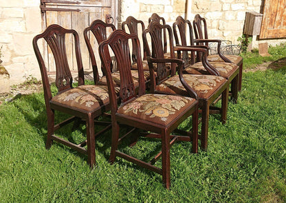 Set of Eight Eighteenth Century Dining Chairs