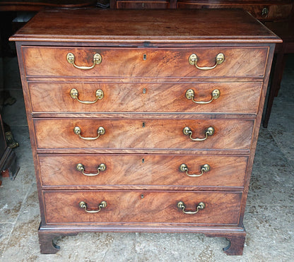 18th Century George III Period Mahogany Antique Secretaire Chest of Drawers