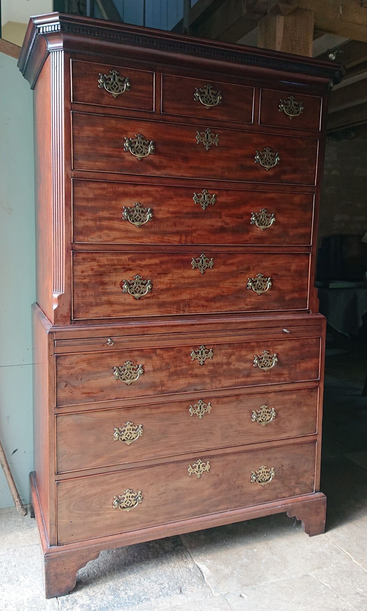 18th Century George III Period Mahogany Chest on Chest