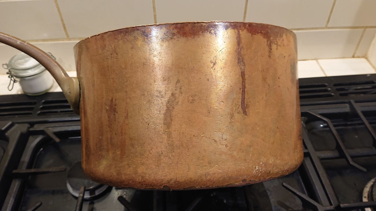 Massive 1889 Victorian Copper Saucepan made by Elkington and Co for the Red Star Shipping Line