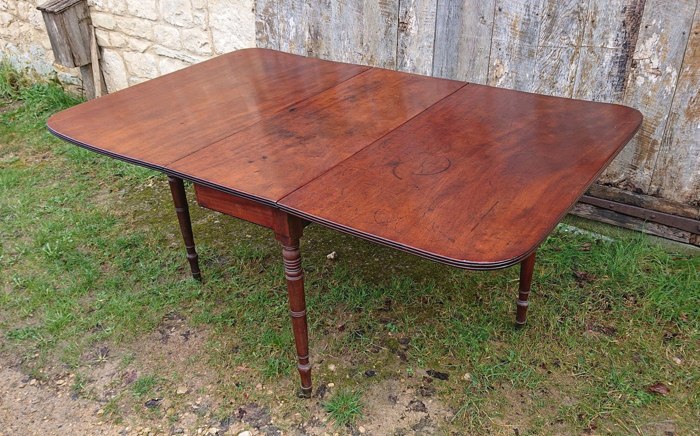 Early 19th Century Mahogany Folding Dining Table