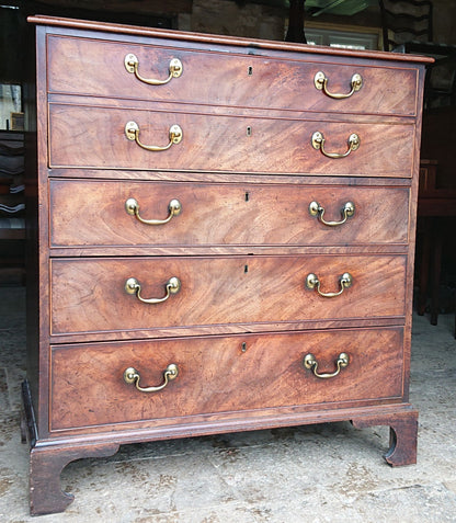 18th Century George III Period Mahogany Antique Secretaire Chest of Drawers