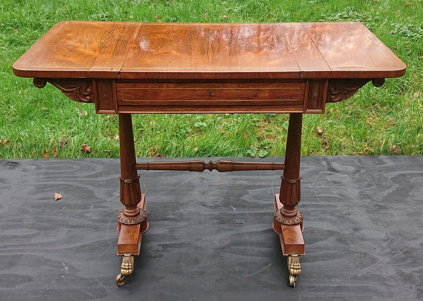 Early 19th Century Regency Games Table with Removable Chess and Backgammon Boards, Attributed to Gillows