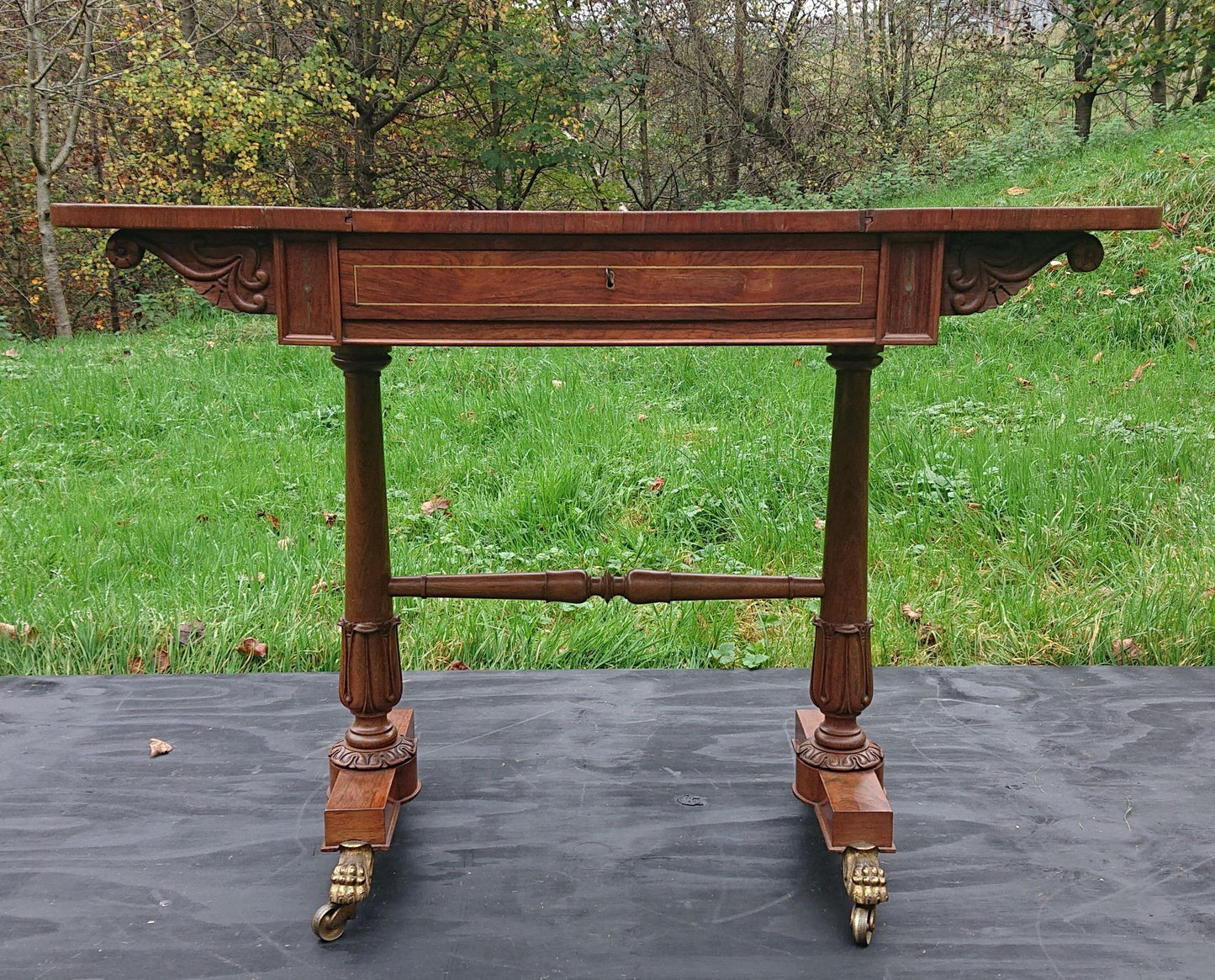 Early 19th Century Regency Games Table with Removable Chess and Backgammon Boards, Attributed to Gillows