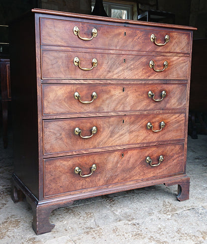 18th Century George III Period Mahogany Antique Secretaire Chest of Drawers