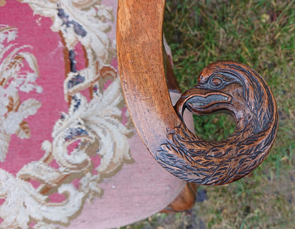 Very Decorative Country House Library Chair In the Queen Anne Fashion