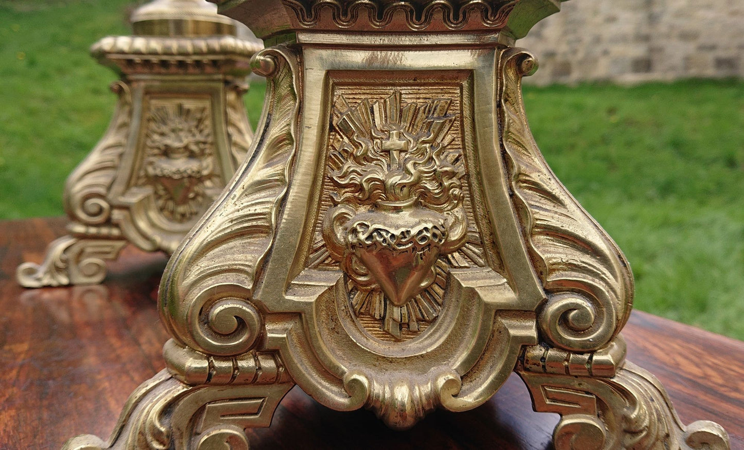 Massive Pair of Victorian Floor Standing Candlesticks or Prickets