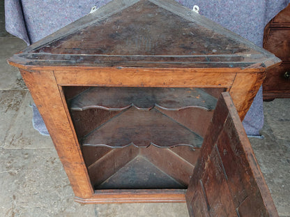 Mid 18th Century Burr Oak Corner Cupboard