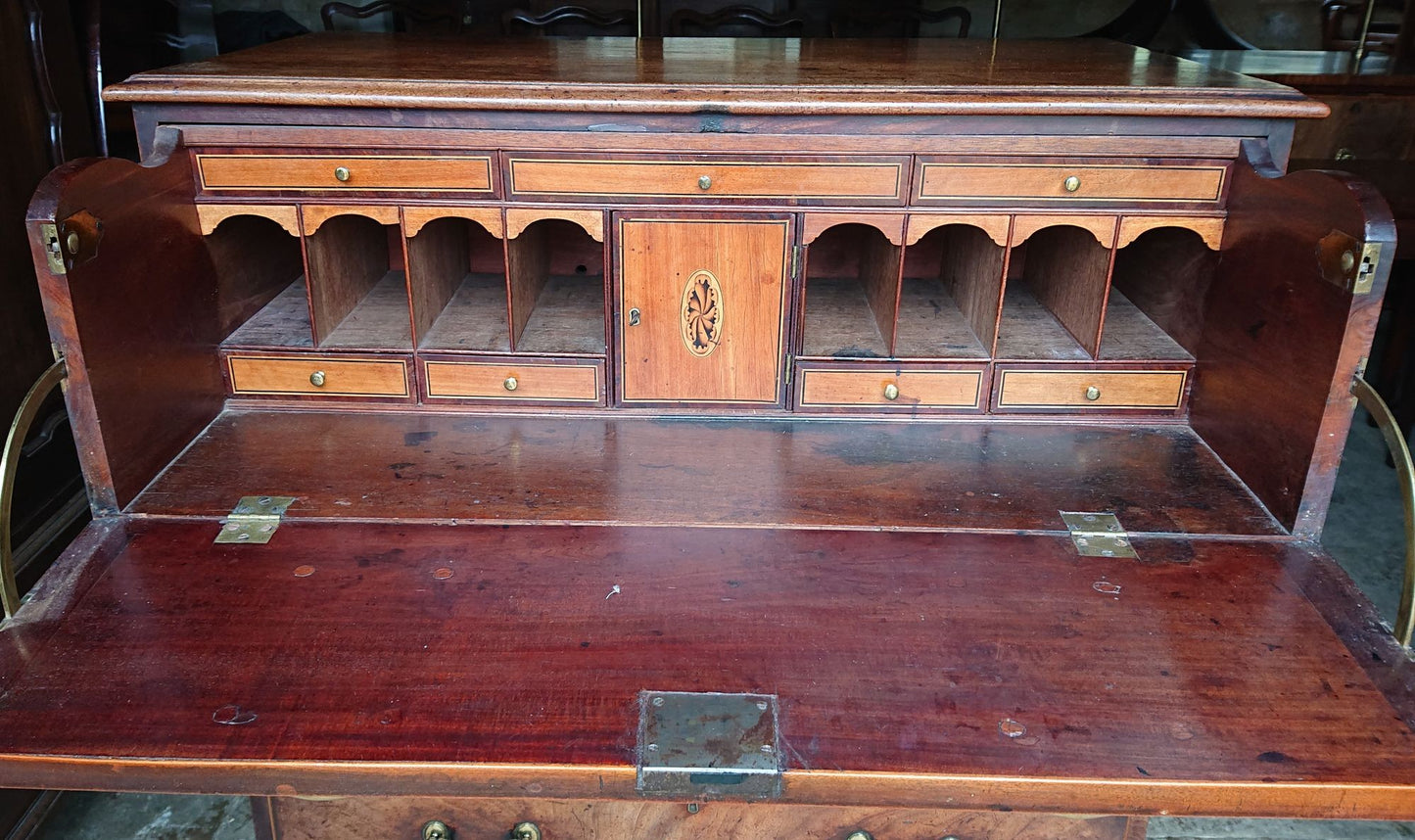 18th Century George III Period Mahogany Antique Secretaire Chest of Drawers