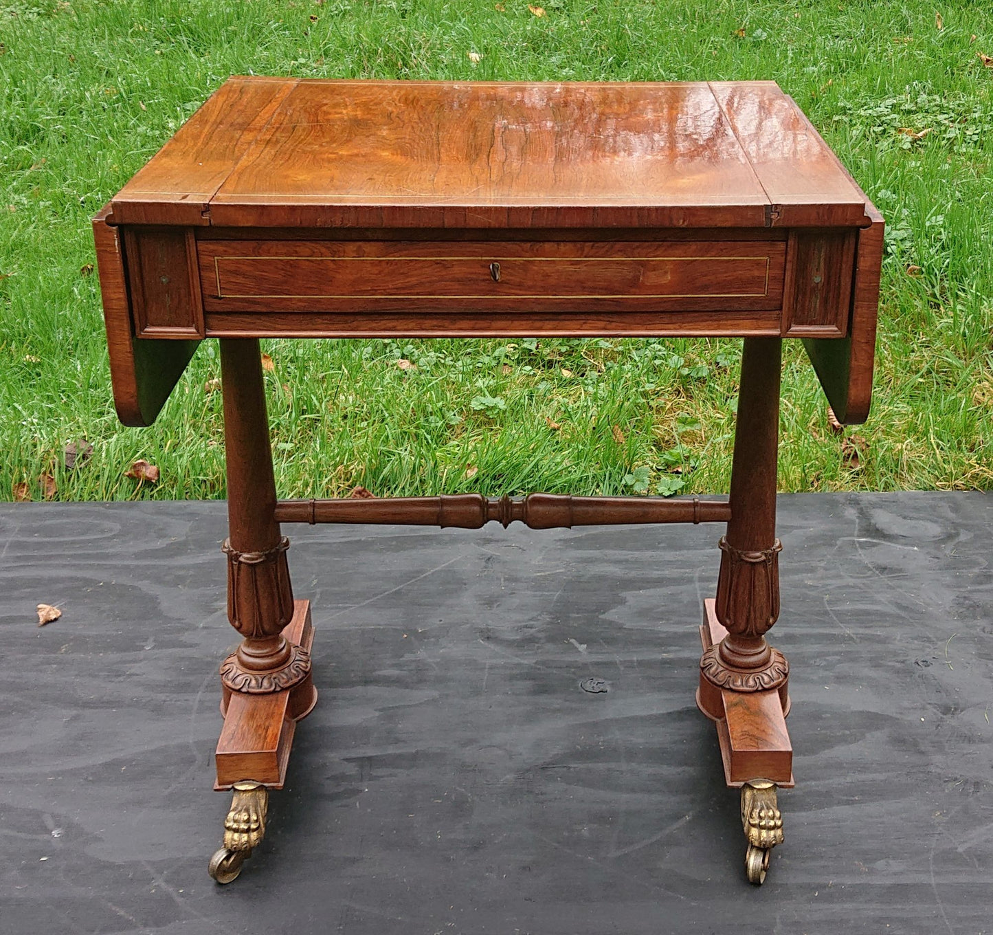 Early 19th Century Regency Games Table with Removable Chess and Backgammon Boards, Attributed to Gillows